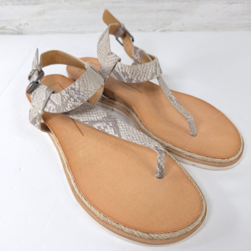 NWOB DOLCE VITA Myra GRAY Snake Print Sandals Women's Size 9 FAUX LEATHER NEW...
